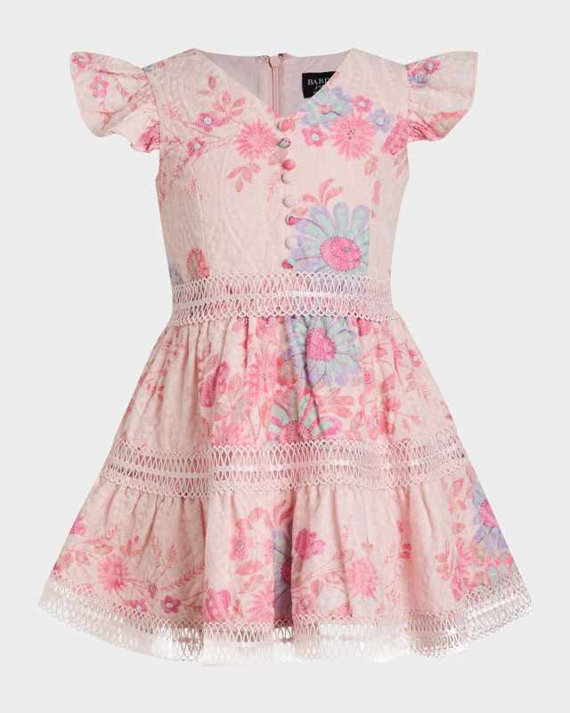 Girl's Zietta Floral-Print Dress, Size 4-14